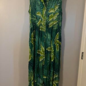 Vintage Phool Green Floral Tropical Leaves